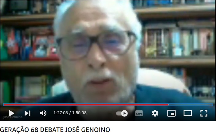 Geração 68 debate: GENOINO defende Frente de Esquerda além da Frente Ampla (assista ao vídeo).