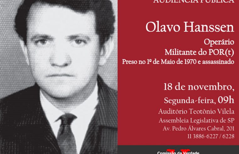 Injeção fatal: Olavo Hansen (14/12/1937 – 9/5/1970), “Dos Filhos deste Solo”, Nilmário Miranda e Carlos Tibúrcio.