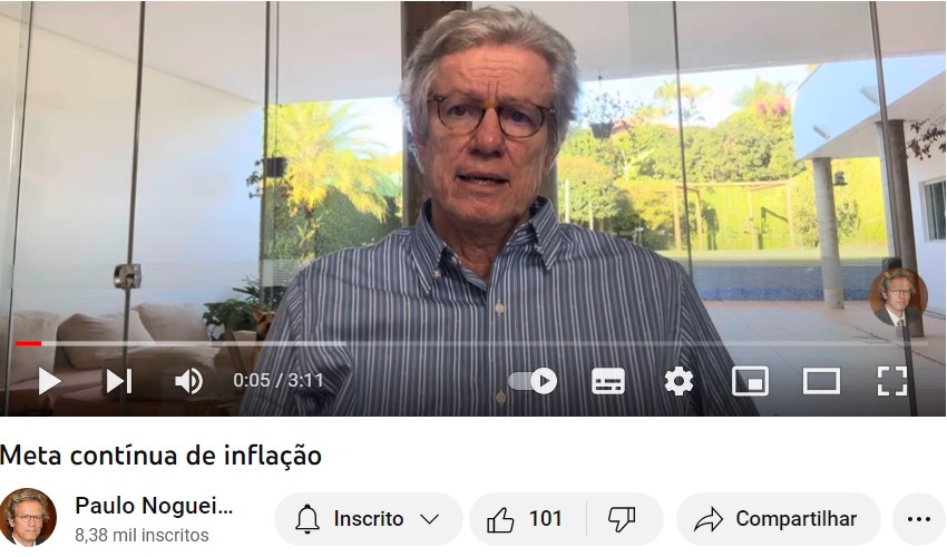 Meta contínua de inflação. Assista ao vídeo.