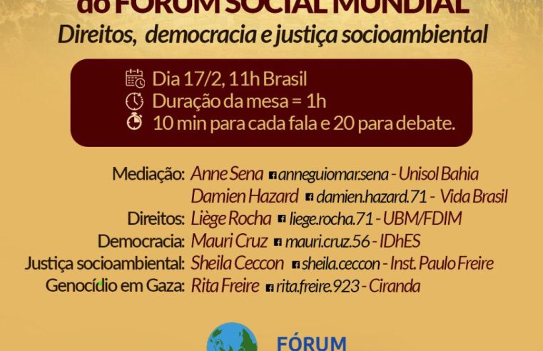 Coletivo Brasileiro do Conselho Internacional do FSM – Direitos, democracia e justiça socioambiental